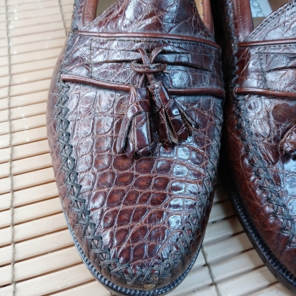 Ciro Schiano men\'s crocodile brown tassel loafer. Hand made in Italy.  Sz 7M. Ne main image 11